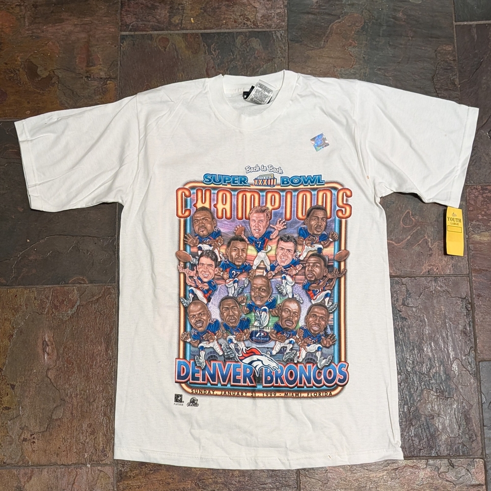 deadstock VINTAGE DENVER BRONCOS super bowl 1999 tee shirt L